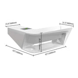 Modern L-Shaped Desk with Storage in MDF & Metal White Computer Desk Left Hand-Desks,Furniture,Office Furniture