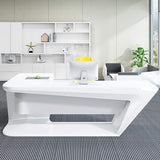 Modern L-Shaped Desk with Storage in MDF & Metal White Computer Desk Left Hand-Desks,Furniture,Office Furniture