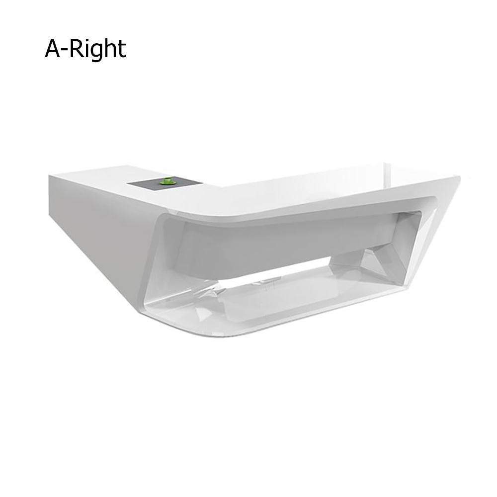 Modern L-Shaped Desk with Storage in MDF & Metal White Computer Desk Left Hand-Desks,Furniture,Office Furniture