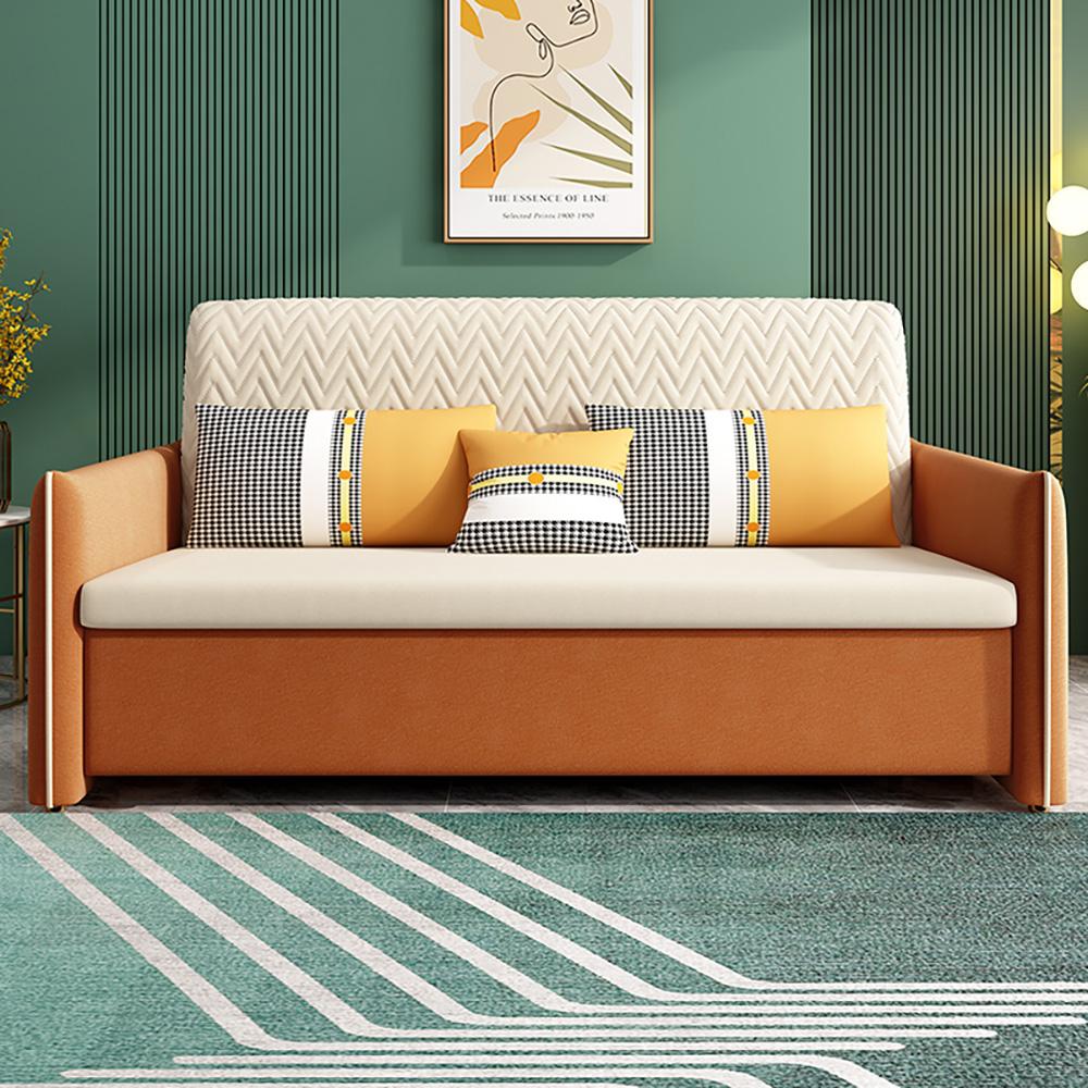 Velvet Full Sleeper Sofa Upholstered Convertible Modern Sofa with Storage
