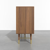 Capet Mid-Century 63" Walnut Sideboard Buffet 4-Door Kitchen Cabinet Adjustable Shelves