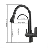 Water Filter Kitchen Faucet Pull Out Faucet in Matte Black Swirling Faucet Solid Brass