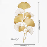 21.7" x 43.3" Metal Gold Ginko Leaf Modern Home Wall Decor