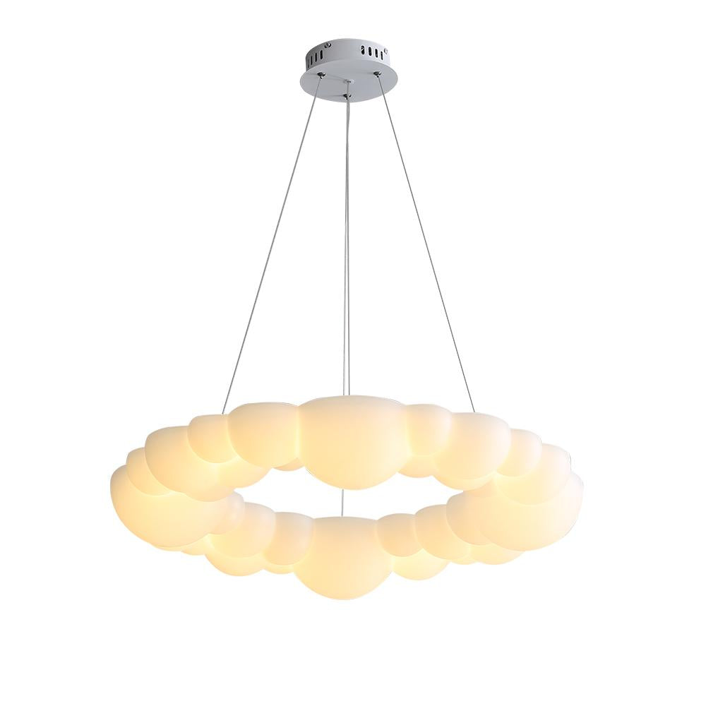 Modern White LED Chandelier Cloud Bubble Pendant Light Dimmable