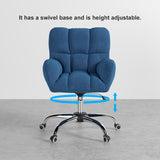 Modern Office Chair Upholstered Cotton & Linen Swivel Task Chair Height Adjustable