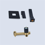 Wall Mount Matte Black Single Handle Bathroom Sink Faucet Solid Brass