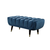 Modern Entryway Bench Gray Velvet Upholstered Ottoman Bench for End of Bed