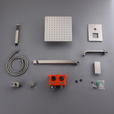Dree LED Brushed Nickel Shower Set 10" with Hand Shower & Tub Spout Shower Combo Set