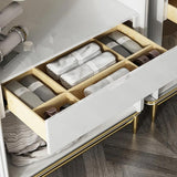 78.7" Modern Light Luxurious Style Wardrobe with Multi-storage in White