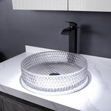 Vessel Transparent Diamond Shaped Crystal Glass Bathroom Wash Sink