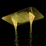 Wall-Mounted 23" Thermostatic Shower System in Gold 4 Functions