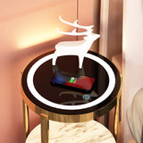End Table LED Floor Lamp with Wireless Charging Station and USB Port Drawer Included