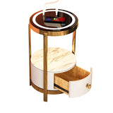 End Table LED Floor Lamp with Wireless Charging Station and USB Port Drawer Included