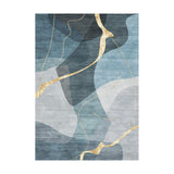 5' x 8' Light Luxury Modern Style Retangular Blue & Gold Florid Area Rug