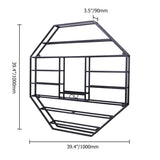 Industrial Black Octagonal Wall Mounted Wine Rack Wine Shelf in Steel