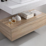 40" Modern Floating Bathroom Vanity Set With Single Sink White and Black