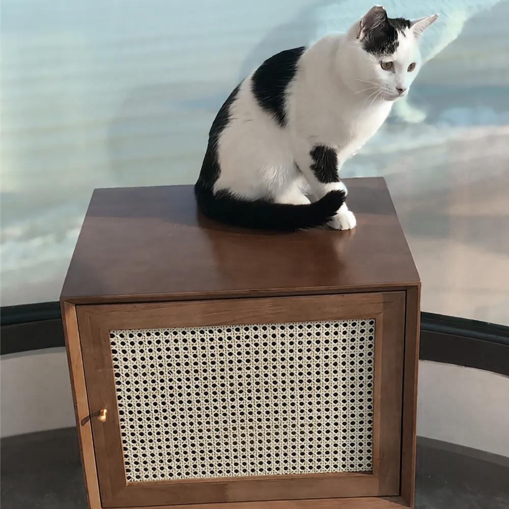 Walnut Nightstand with 1-Door 2-Tier Bedside Table Small Cabinet with Black Metal Legs