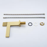 Brushed Gold Modern Bathroom Sink Faucet Single Handle 1-Hole Solid Brass