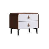 Modern Nightstand End Side Accent Table with 2 Drawers Nightstand