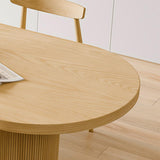 55" Farmhouse Dining Table 6 Seater Pine Wood Table Pedestal Base