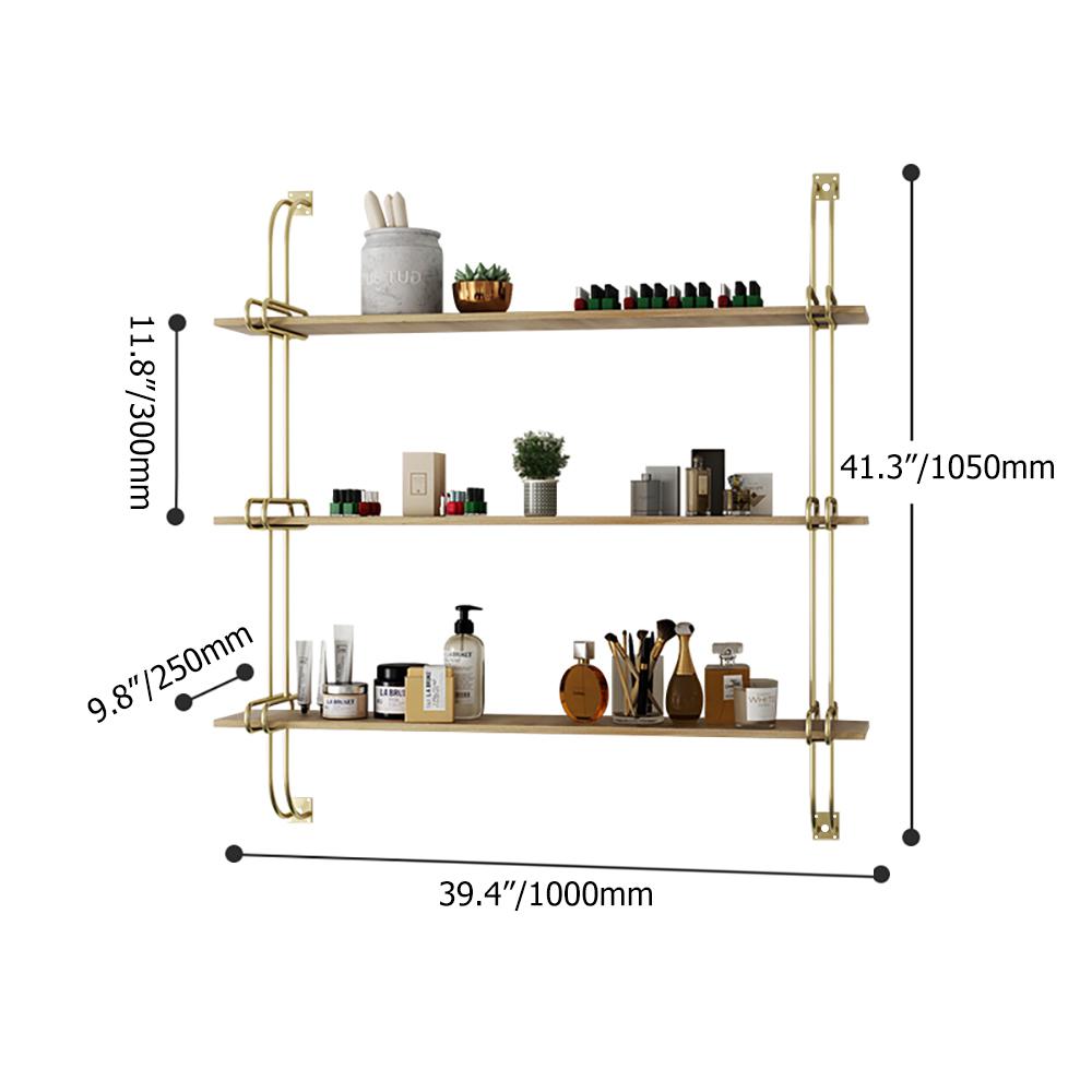 3-Tier Luxury Floating Shelves Wooden Wall Shelf Wall Mounted Shelves