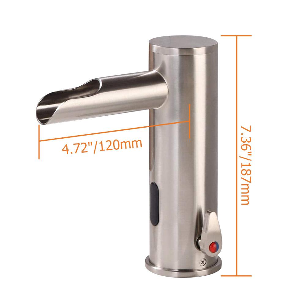 Waterfall Spout Touchless Electronic Automatic Sensor Hot & Cold Bathroom Sink Faucet