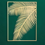 2 Pieces Metal Palm Leaf Gold Wall Decor Home Art Set
