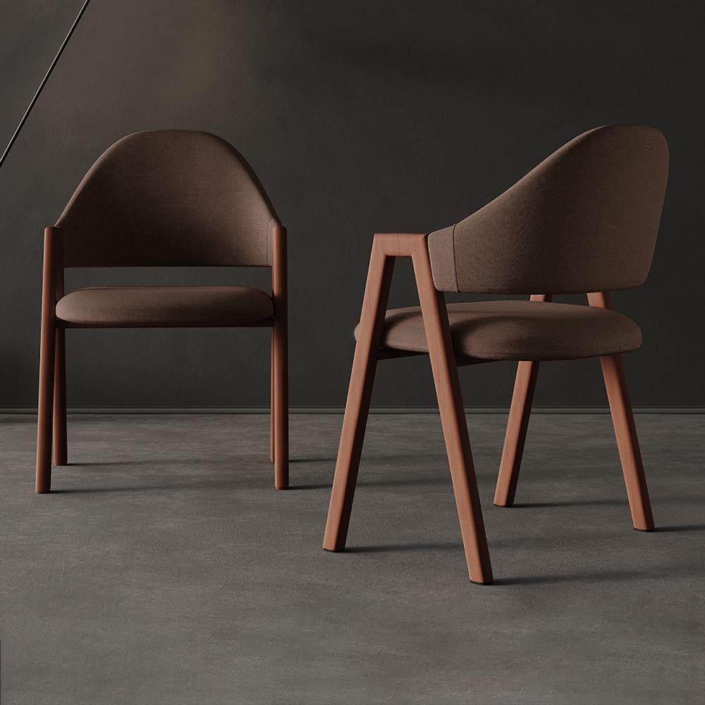 Gray Linen Upholstered Dining Chair Side Chair (Set of 2)