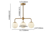 Modern Gold Globe 3-Light Indoor Metal Kitchen Island Light