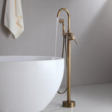 Classic Single Handle Swirling Spout Freestanding Tub Faucet with Handshower