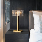 Modern 2-Light Water-ripple Glass Table Lamp with On / Off Switch