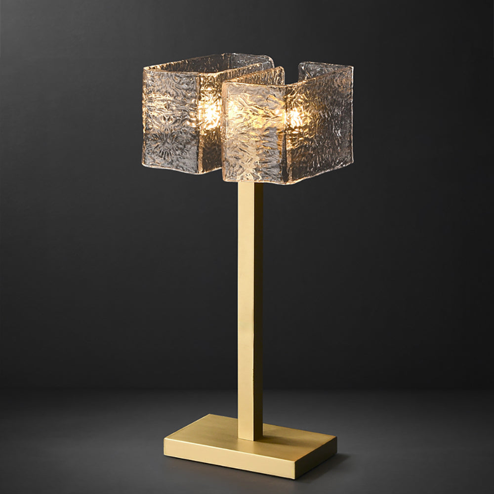 Modern 2-Light Water-ripple Glass Table Lamp with On / Off Switch