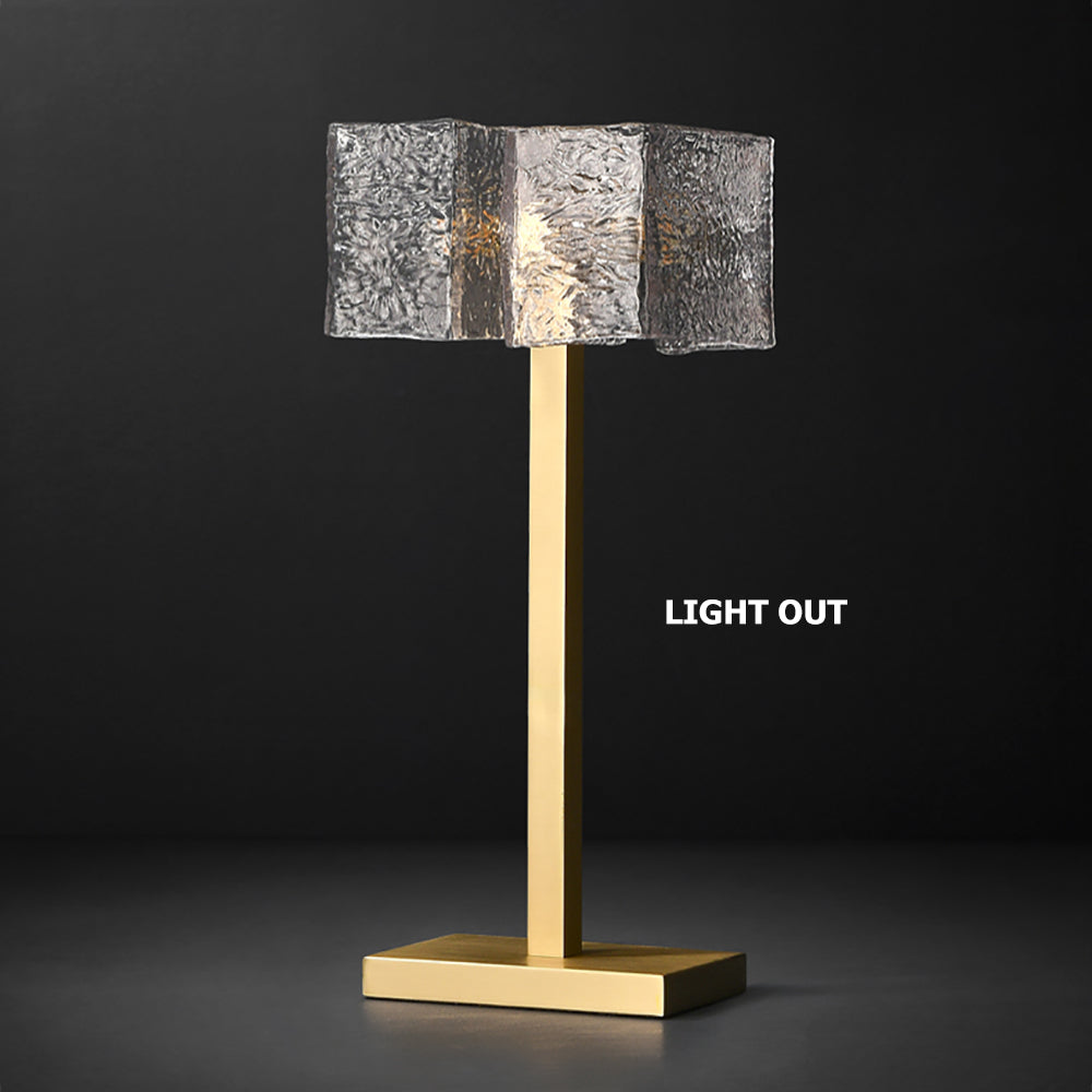 Modern 2-Light Water-ripple Glass Table Lamp with On / Off Switch