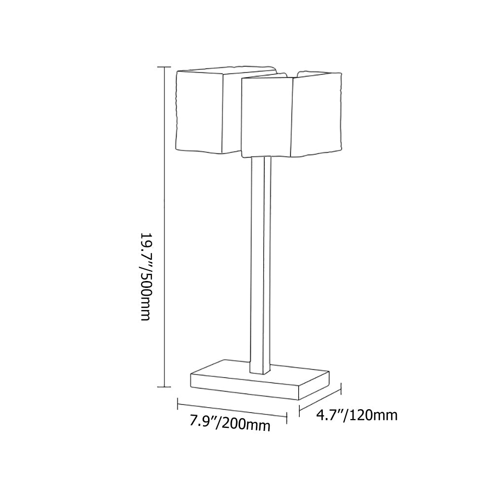 Modern 2-Light Water-ripple Glass Table Lamp with On / Off Switch