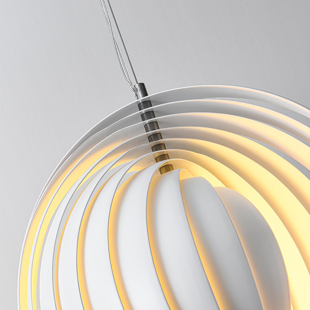 Rotatable Modern 1-Light Globe Metal Pendant Light White Color