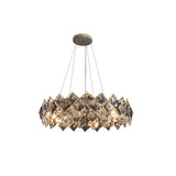 Modern 8-Light Tiered Crystal Chandelier with Adjustable Cables