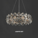 Modern 8-Light Tiered Crystal Chandelier with Adjustable Cables