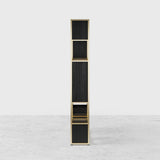 78" Modern Black Steel Geometric Bookcase 6-Tier Bookshelf Wooden Tall Book Shelf