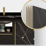 Modern 36" Black Floating Bathroom Vanity Wall Mount Ceramic Single Sink Vanity