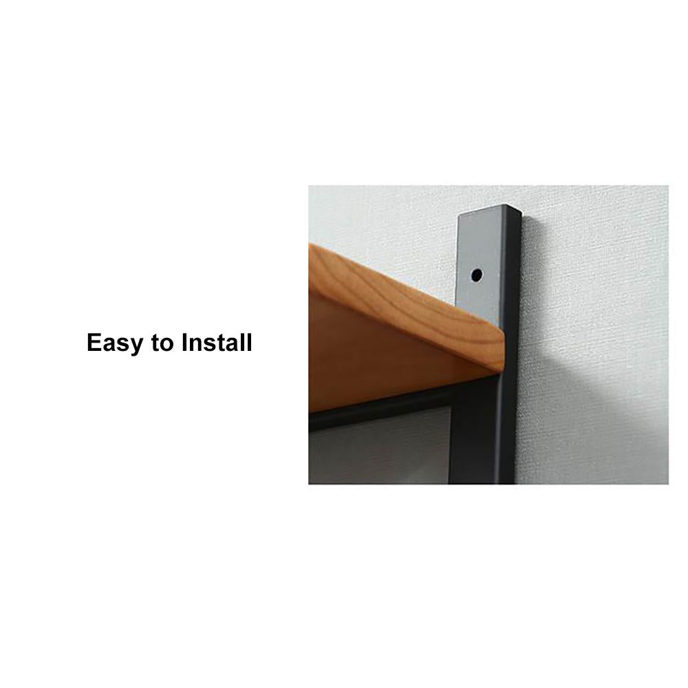 Modern Wall Mounted Wood Wine Rack 4-Bottle & 4 Wine Glass Rack Stemware Holder Rack