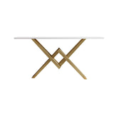Black & Gold Narrow Console Table Accent Table For Entryway X Base Metal in Small