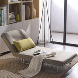 33.5" Beige Lay-down Singer Sleeper Sofa Bed Lounge Chair