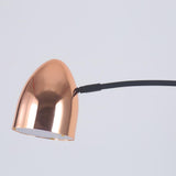 Black Arching Floor lamp Gooseneck Standing Lamp Rose Gold Shade