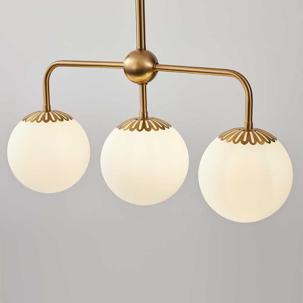 Modern Gold Globe 3-Light Indoor Metal Kitchen Island Light