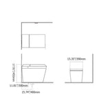 Black Smart One-Piece Floor Square Toilet with Remote Control and Automatic Cover