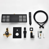 Modern Waterfall Wall Mounted Single Handle Bathtub Faucet With Handshower in Black