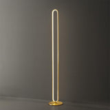 Modern Linear LED Floor Lamp Gold Metal Base Brass Standing Lamp