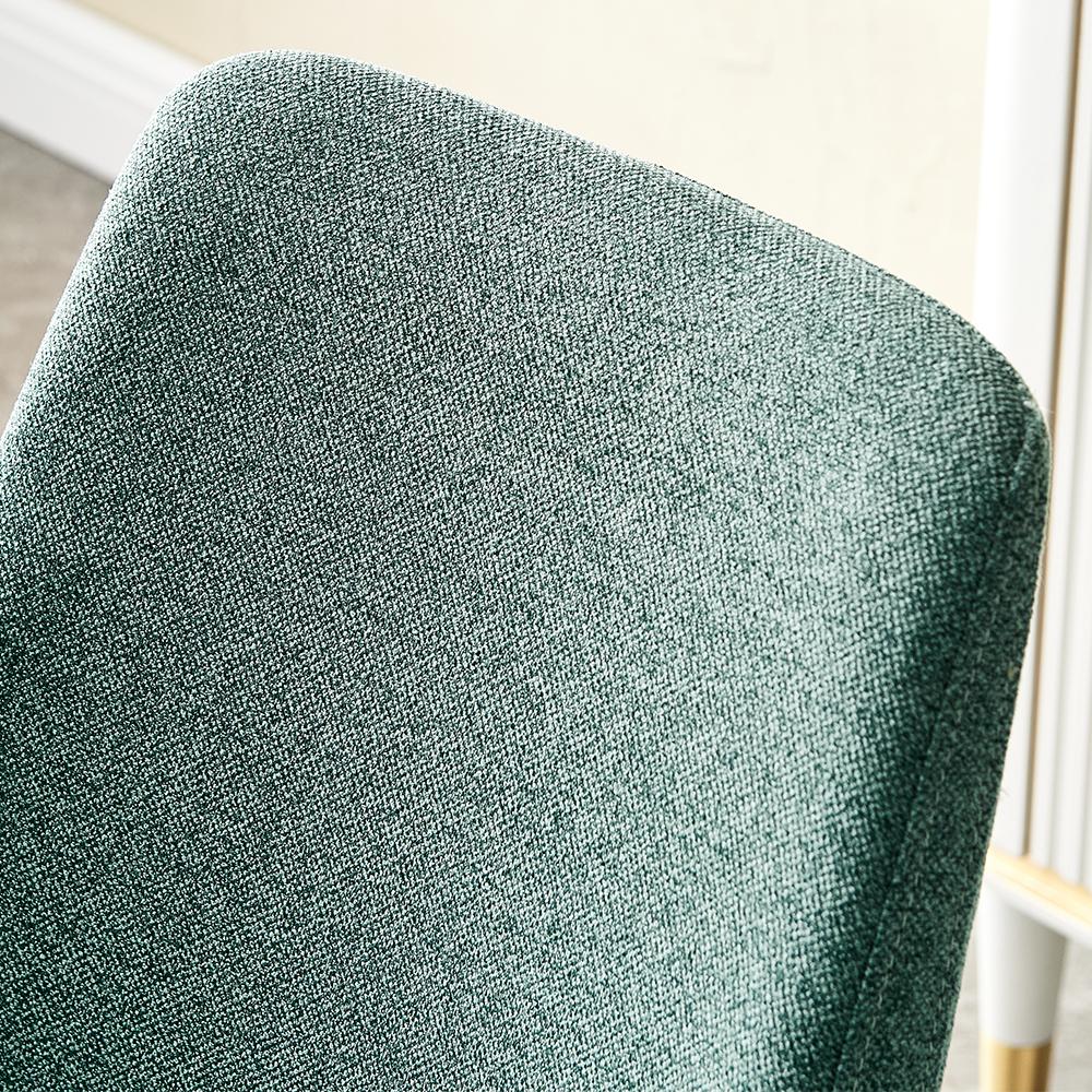 Mid-Century Modern Green Dining Chair Armless Upholstered Side Chair Set of 2