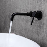 Stev Solid Brass Modern Wall-Mount Bathroom Sink Faucet with Single Handle in Matte Black