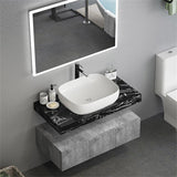 Modern 60" Floating Bathroom Vanity Set Wall Mount Vessel Double Sink Vanity